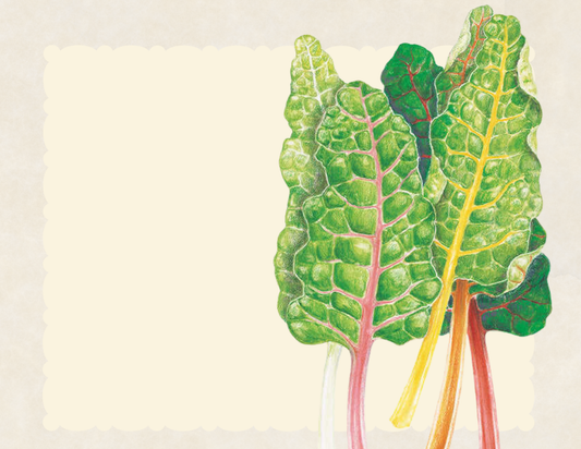 Rainbow swiss chard leaves and stems in a variety of colors